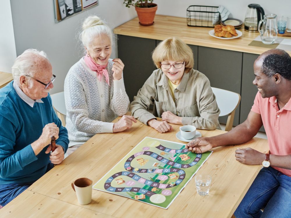 Friends around a table